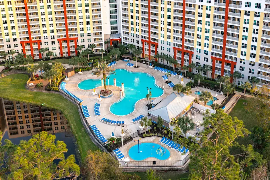 Guests enjoying the lazy river pool at Parkway Orlando