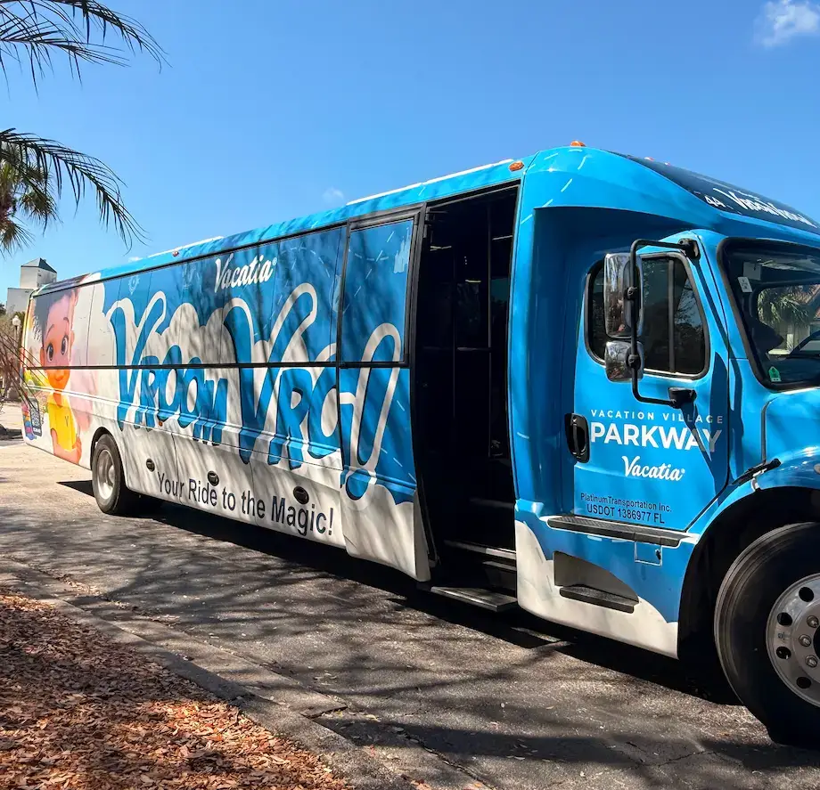 Vroom Vroom shuttle bus at resort