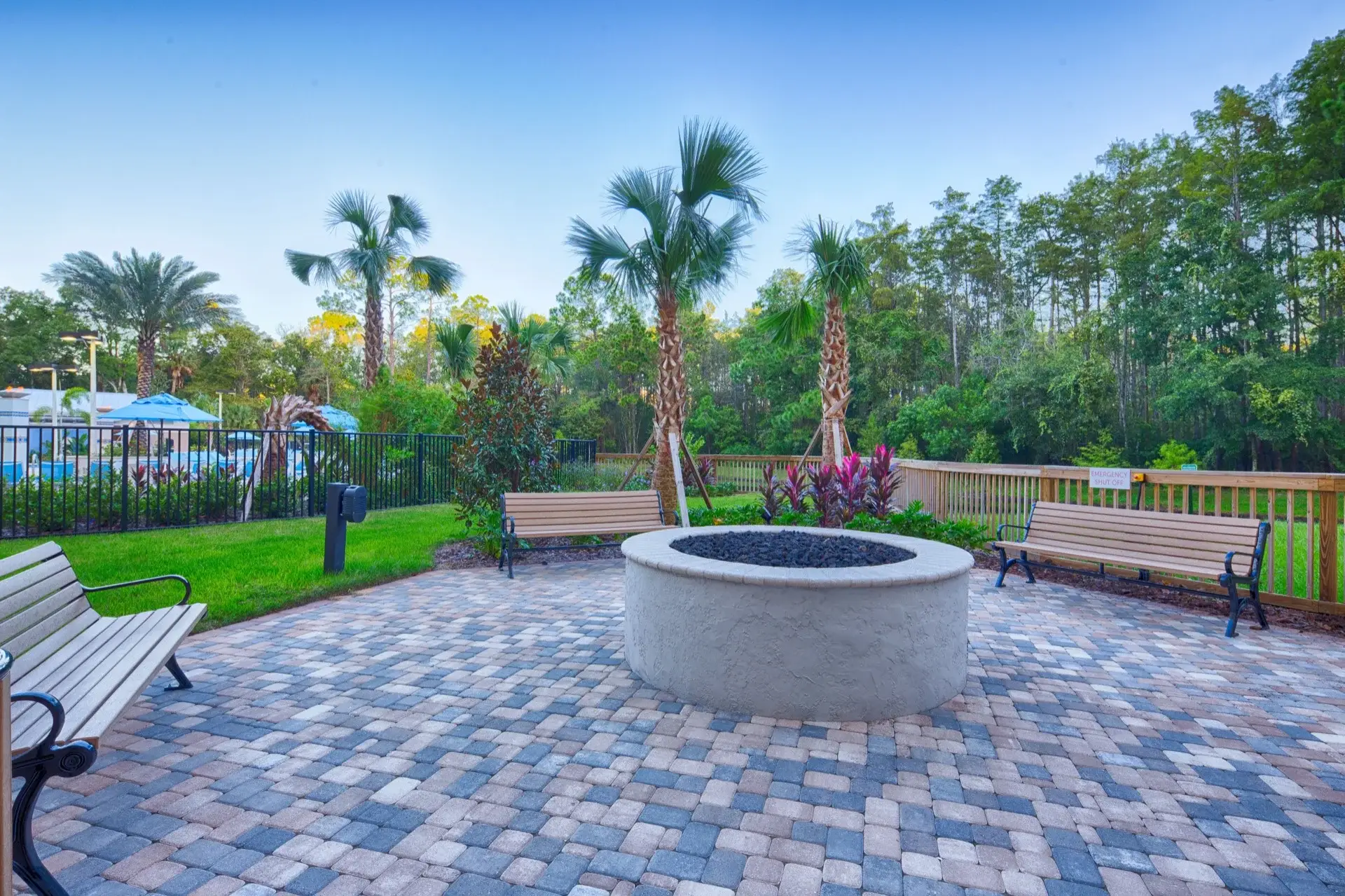 Outdoor fire pit behind Building 20