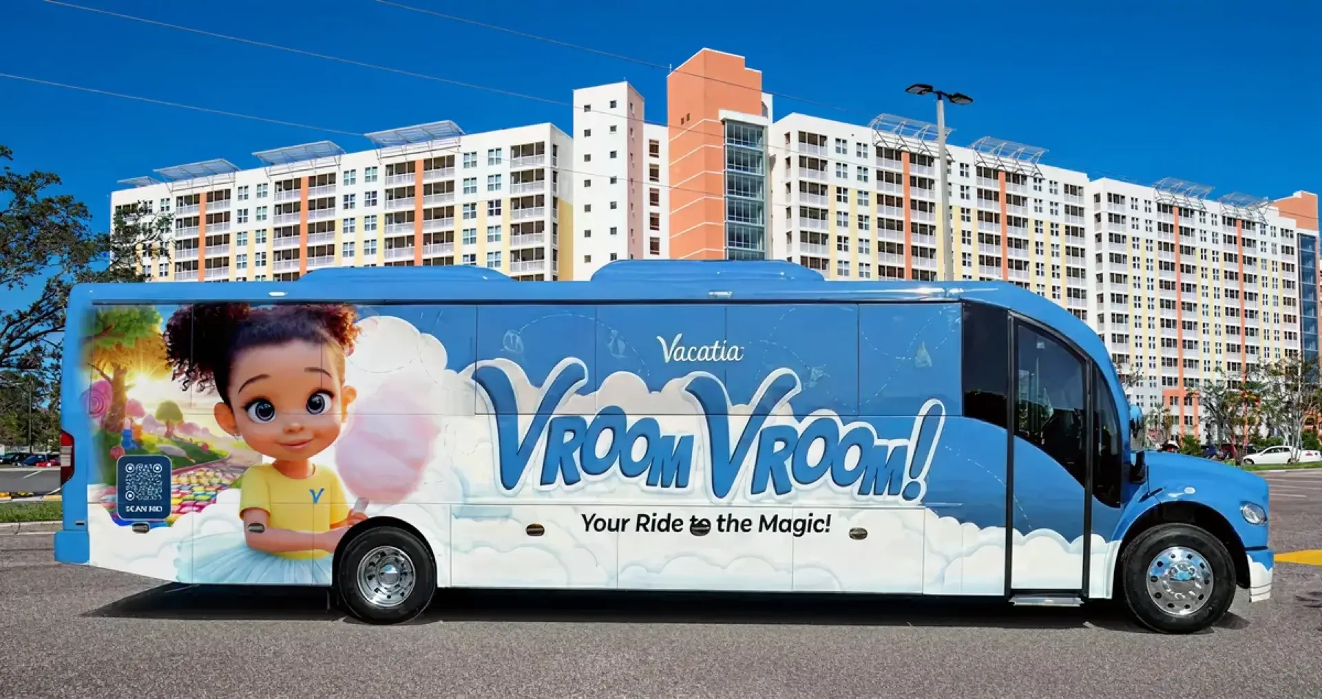 Vroom Vroom shuttle to theme parks and local grocery stores