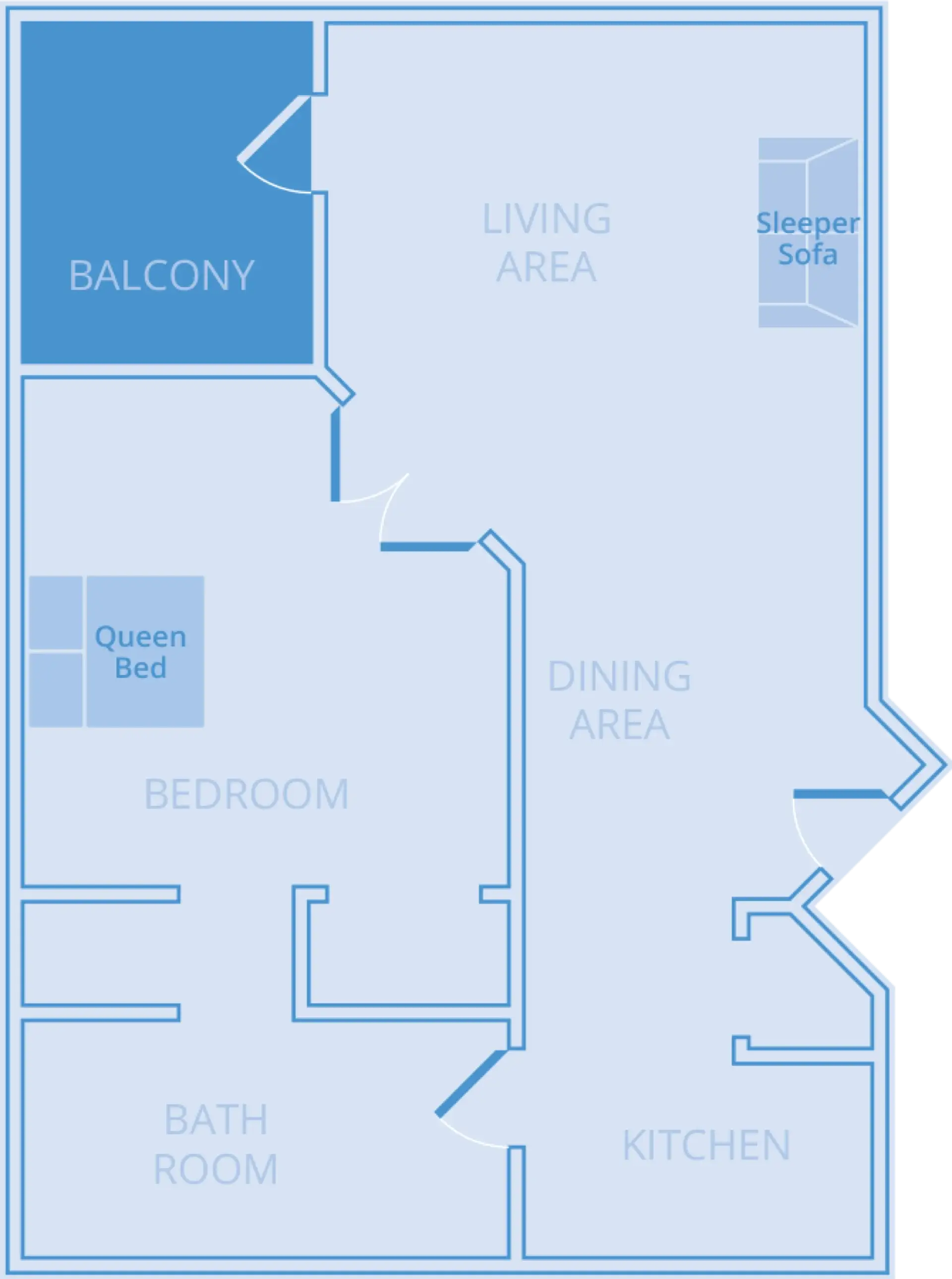 Floor plan for B Suite in Buildings 1–15