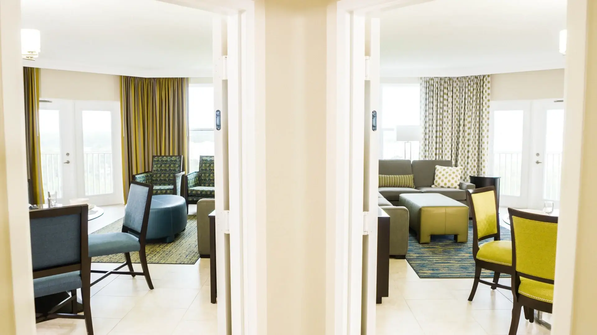 Entry view of shared foyer access to two-bedroom suite (A and C Suites in Buildings 20 and 21)