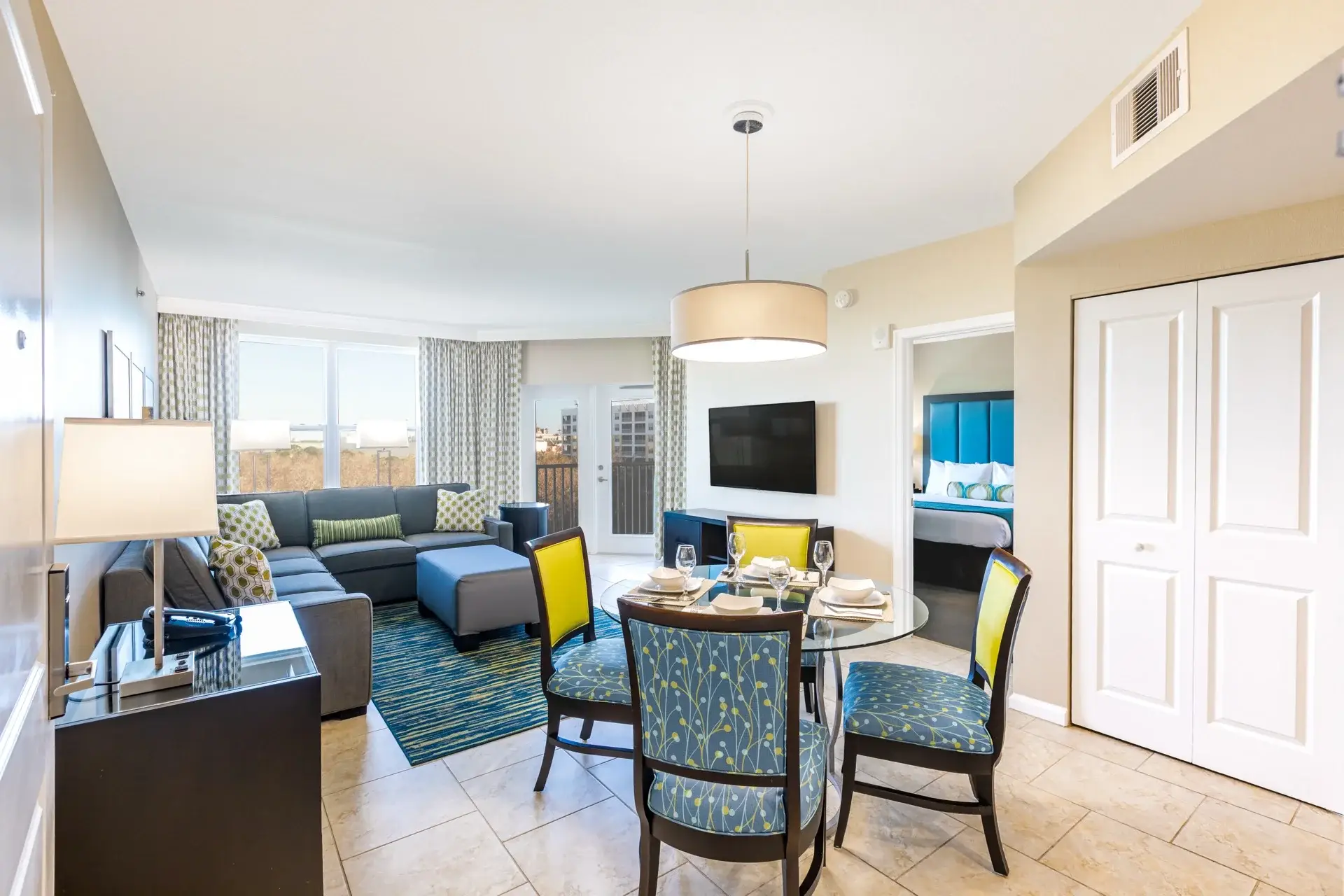 A Suite with a living and dining room